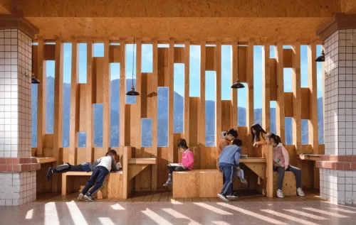 眺望的校園迴廊